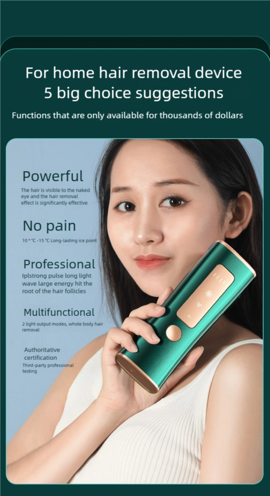 sapphire freezing point ipl hair removal device: painless & high efficiency at home hair removal