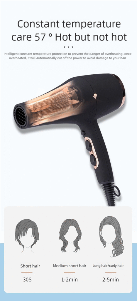 hp01 professional hair dryer – high speed ionic care with intelligent temperature control
