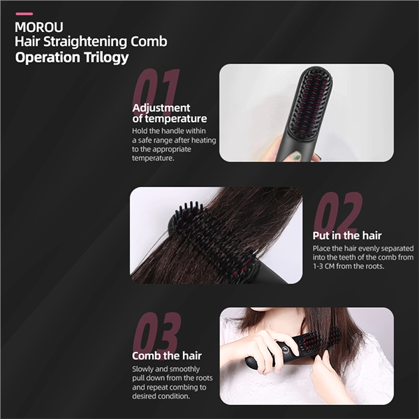 cordless hair straightening brush with negative ions, 2 in 1 straighten & style tool, constant temperature hair care manufacturer