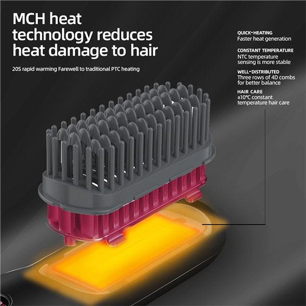 cordless hair straightening brush with negative ions, 2 in 1 straighten & style tool, constant temperature hair care manufacturer