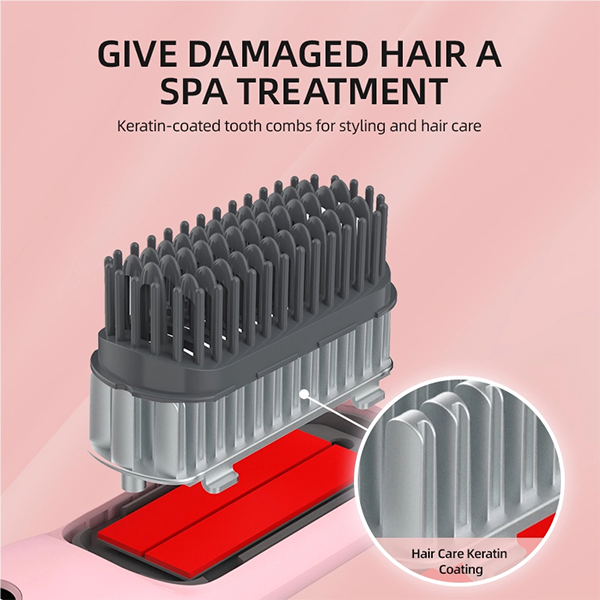 wireless hair straightening comb, negative ion hair care, portable straightener brush for frizz free hair