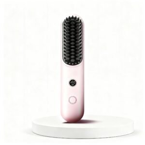 wireless hair straightening comb, negative ion hair care, portable straightener brush for frizz free hair