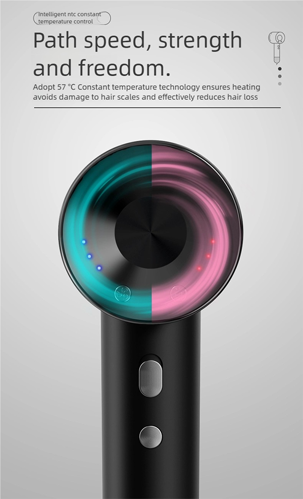 h21 professional hair dryer – 100,000 rpm ionic fast drying with smart temperature control & magnetic nozzles