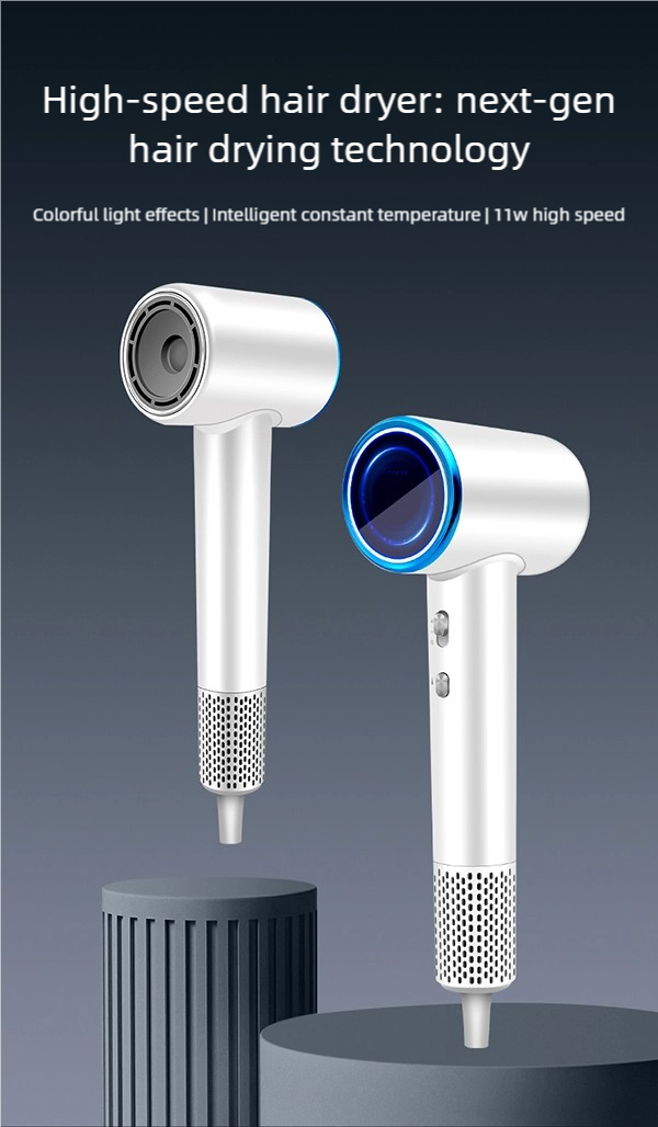 high speed hair dryer – 110,000 rpm brushless motor, 200m ions & smart led display