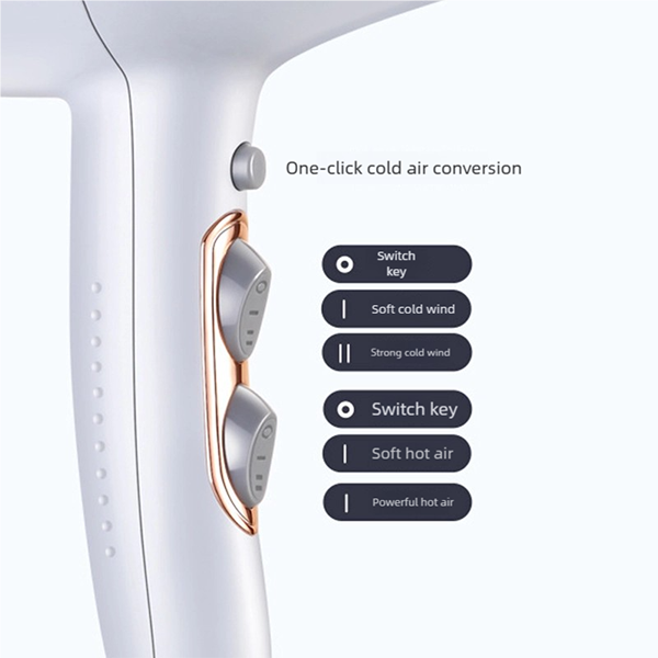 hp02 professional salon hair dryer – 2400w high power, intelligent hot/cold wind & ergonomic design