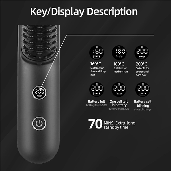 cordless hair straightening brush with negative ions, 2 in 1 straighten & style tool, constant temperature hair care manufacturer