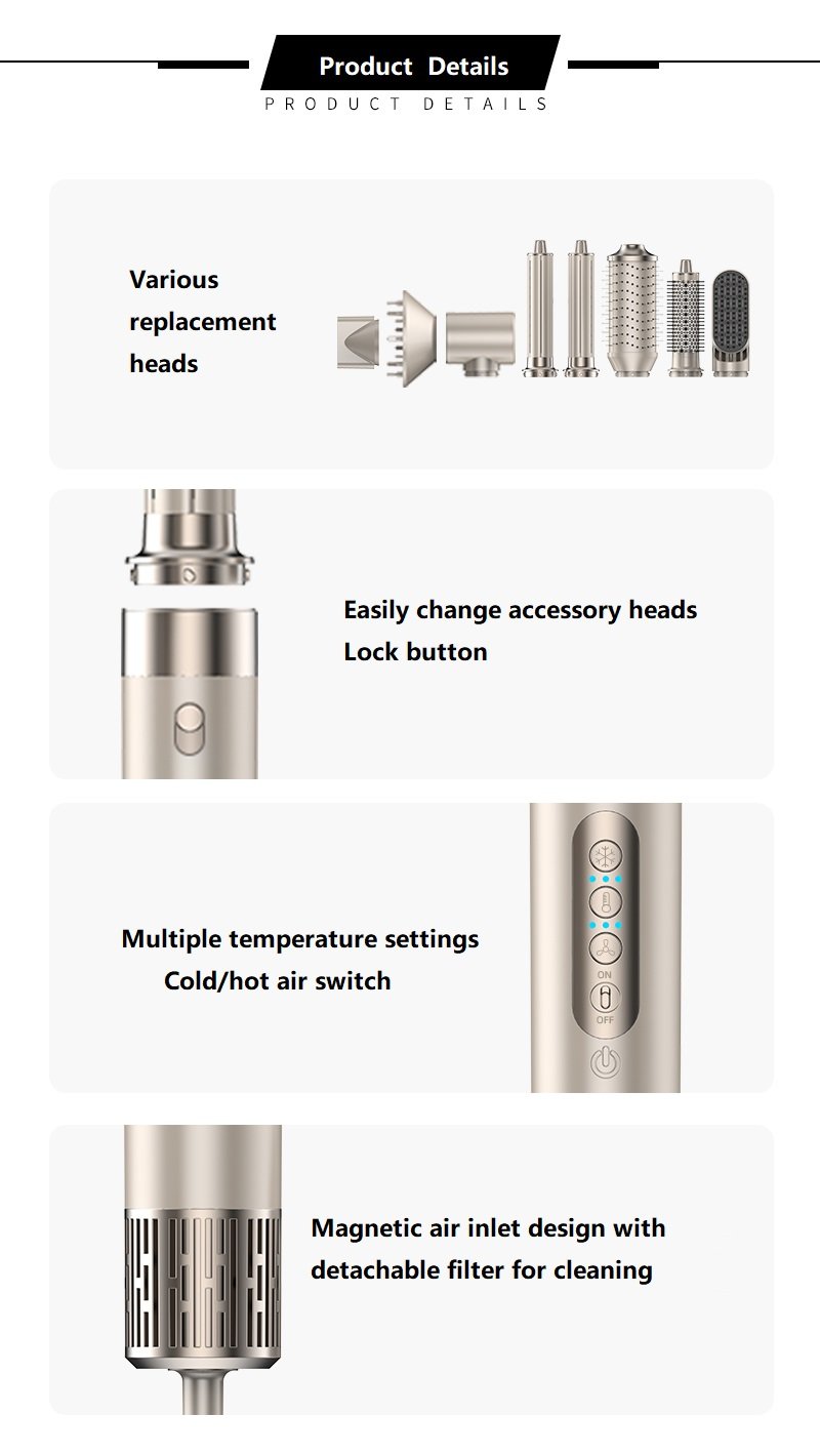 8 in 1 high speed hot air brush 8in1 c6: style and dry with professional ease