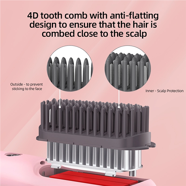 wireless hair straightening comb, negative ion hair care, portable straightener brush for frizz free hair