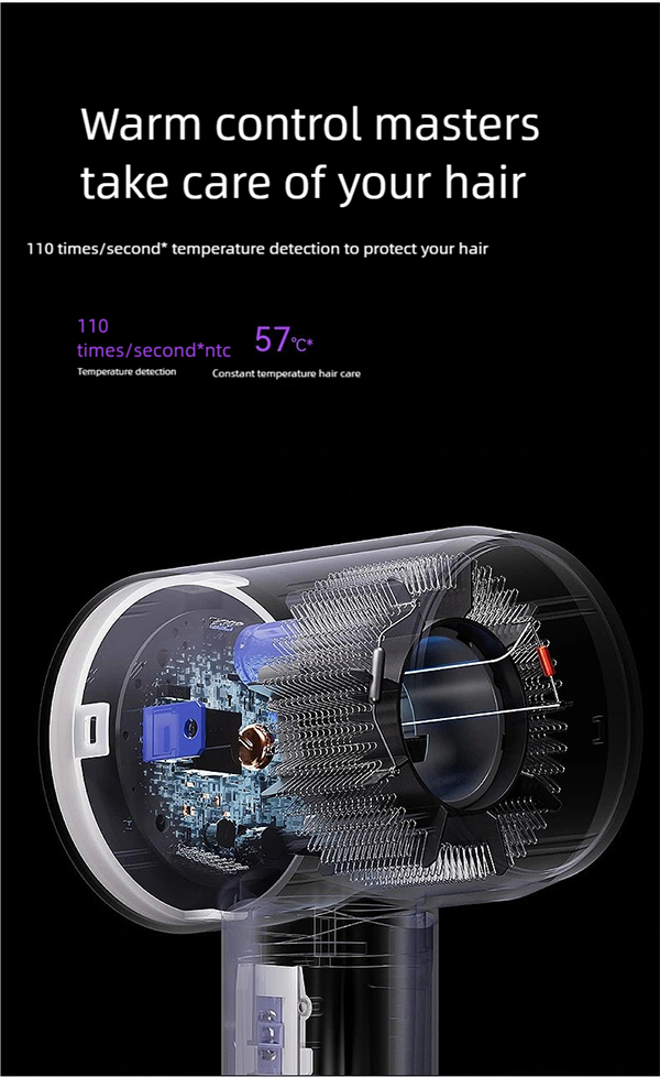 h15 high speed hair dryer: 110,000 rpm salon performance with intelligent temperature care & ultra quiet drying