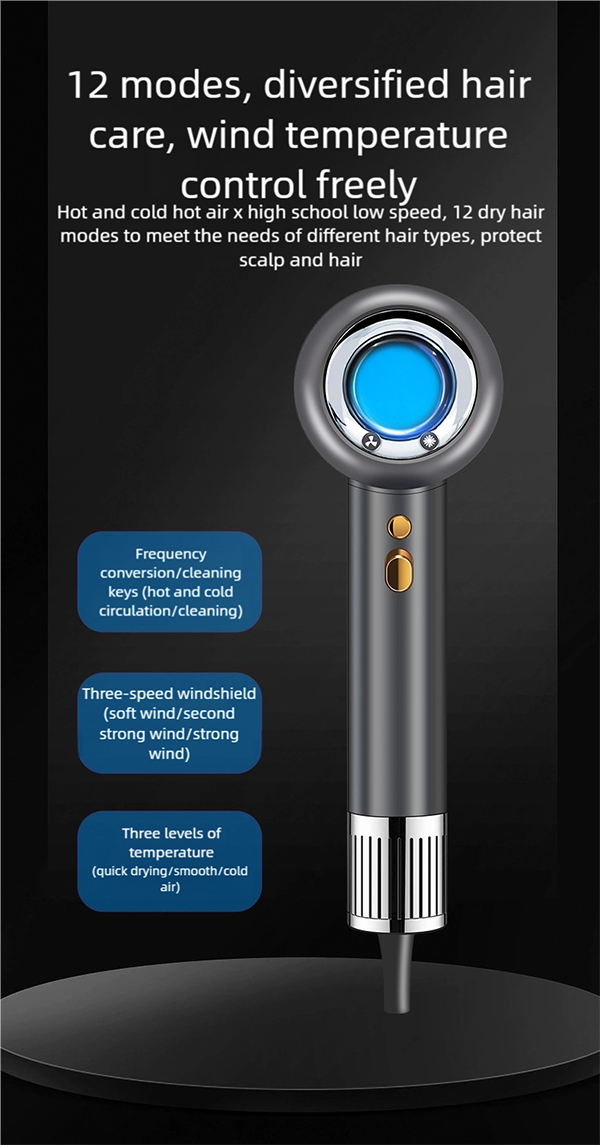 gw h13 silent hair dryer – professional 120,000 rpm ionic care with reverse cleaning & ultra quiet design