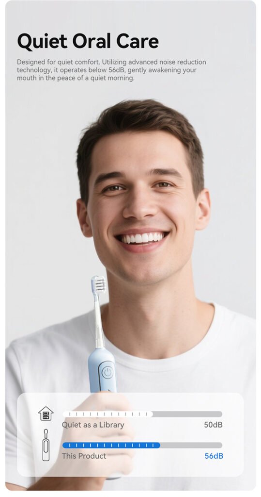 intelligent servo system electric toothbrush with 60° sweeping vibration