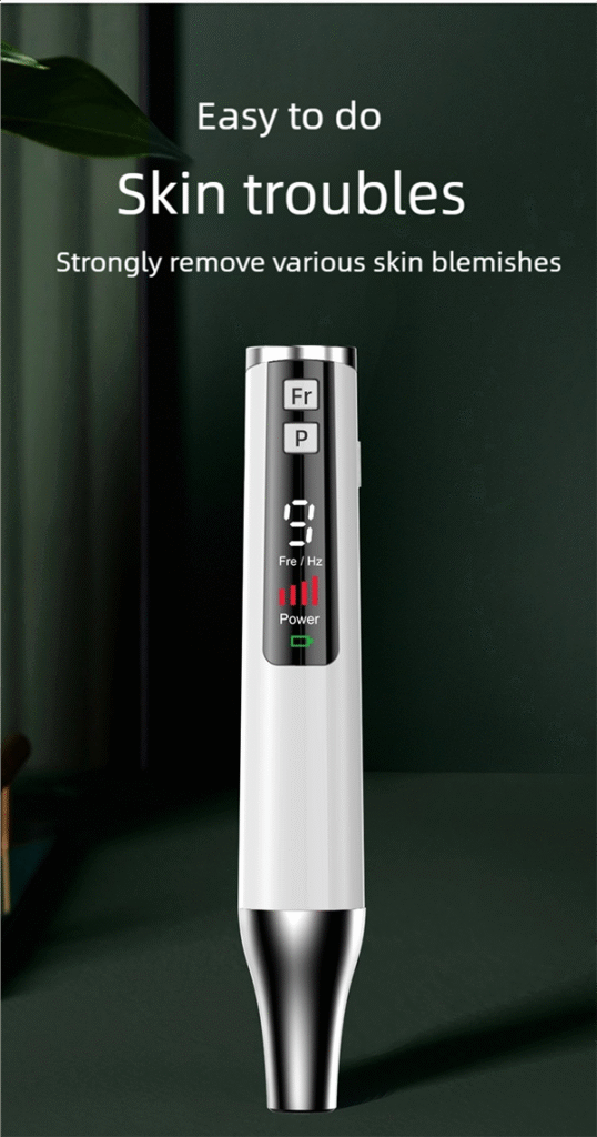 pf6 portable laser skin blemish remover pen 9 level intensity for tattoo, freckle, mole & skin tag removal | hd display & one click operation